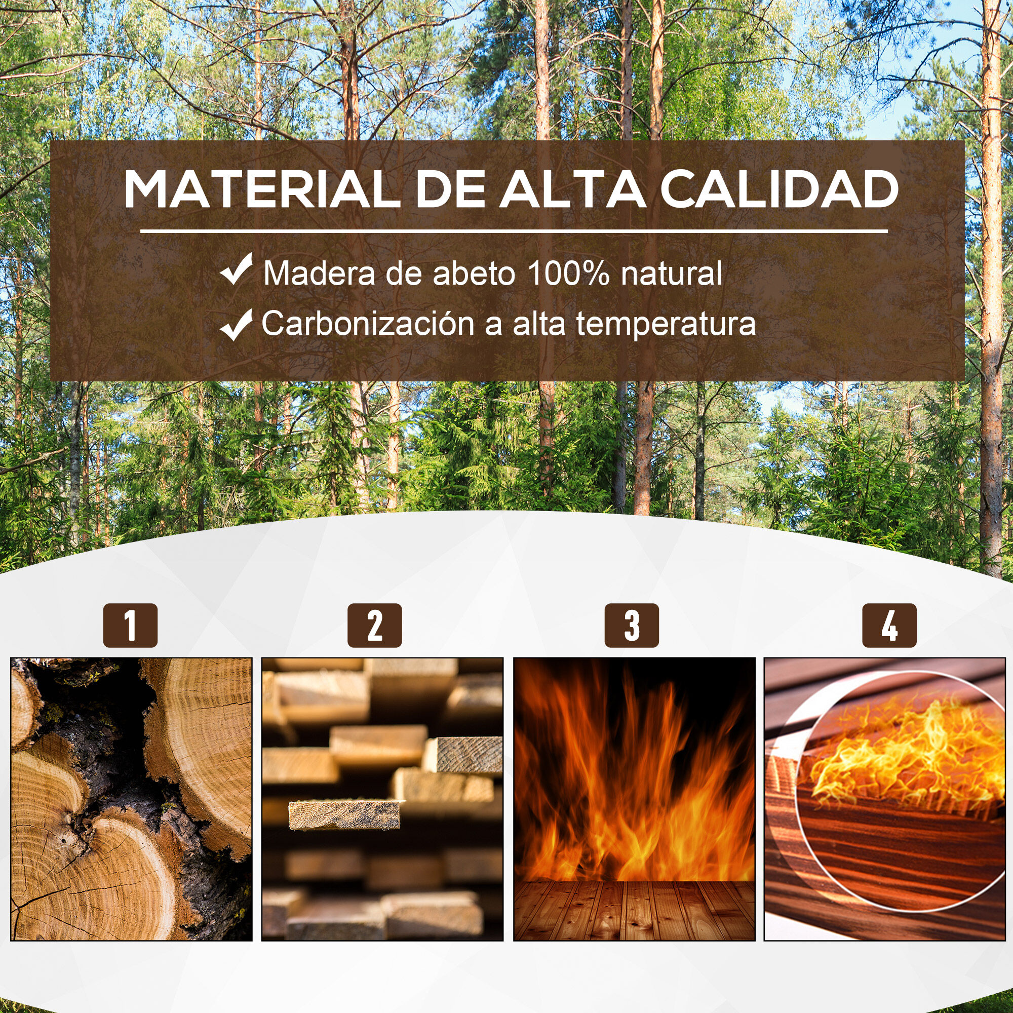 Outsunny Jardinera Madera Natural, , large Imagen numero 5