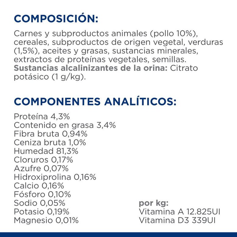 Hill's Prescription Diet Urinary Care Estofado de Pollo y Verduras lata para perros, , large image number null