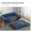 PawHut Sofá para Perros Grandes Cama Elevada para Perros con Patas de Madera y Cojín Lavables Cama para Mascotas Carga 30 kg 96x66x24 cm Azul, , large indicador imagen numero 5