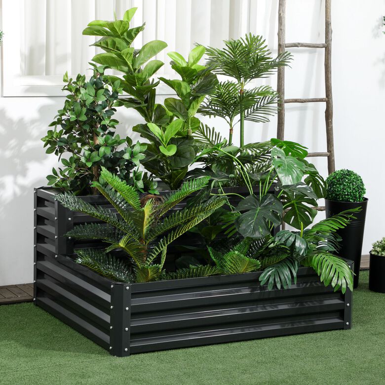 Outsunny Jardinera Gris Oscuro thumbnail