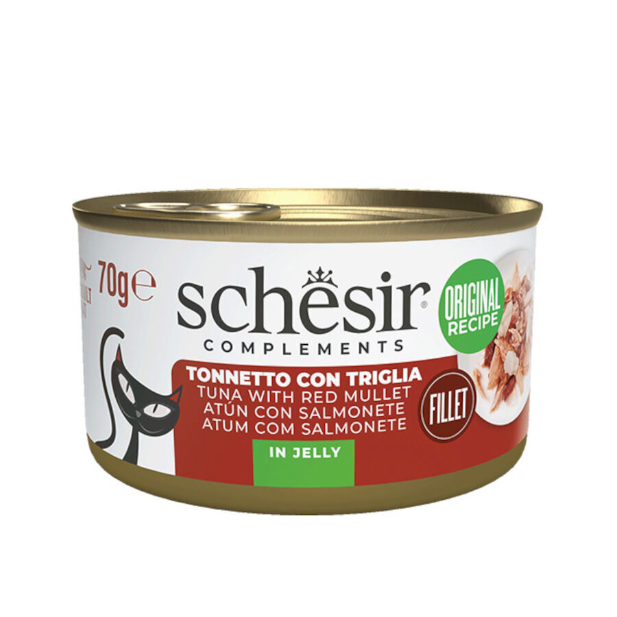 Schesir Atún con Salmonete en Gelatina lata para gatos