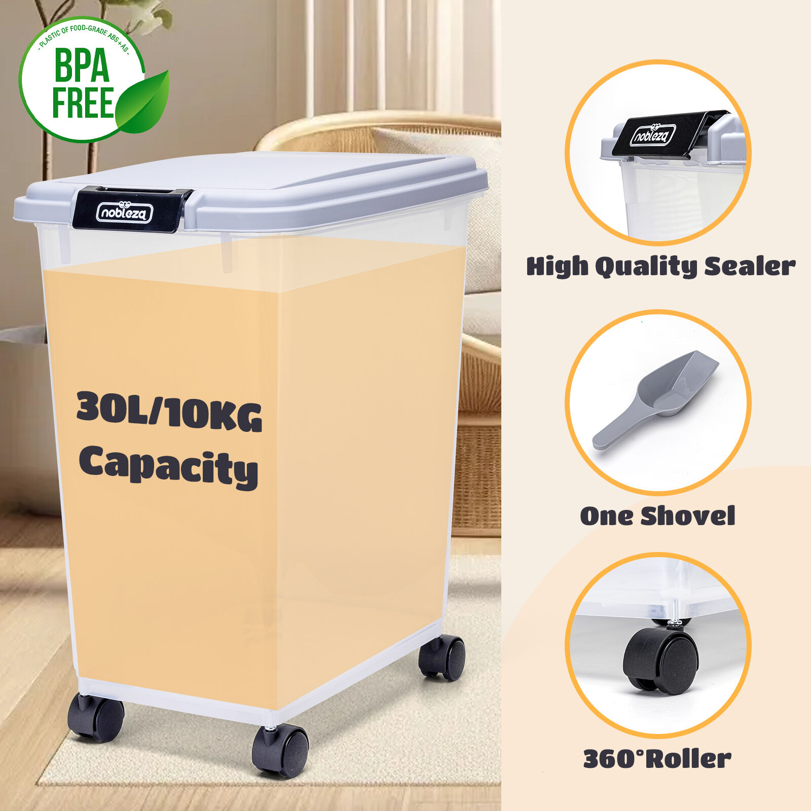 Nobleza Contenedor gris de Comida para perros y gatos thumbnail