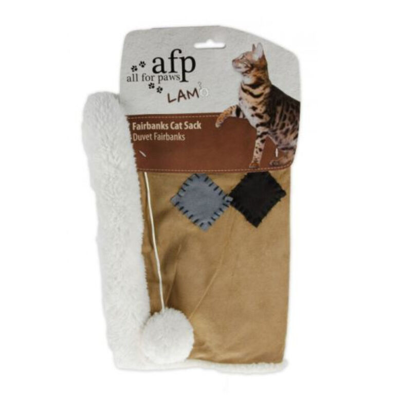 All For Paws Bolsa de cama para gatos borreguito gris y beige thumbnail
