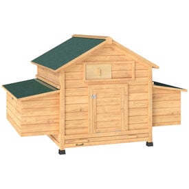 PawHut Gallinero de Madera Amarillo