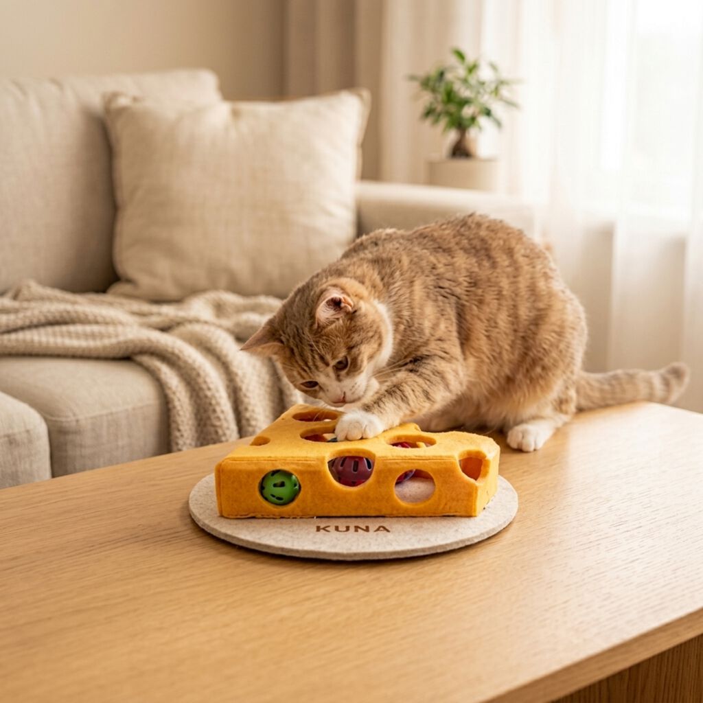 Juguete Interactivo KUNA con forma de Queso para Gatos, , large Imagen numero 2