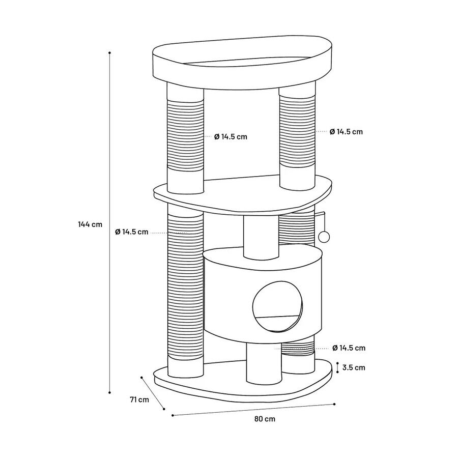 Flamingo Cory Árbol Rascador Gris para gatos thumbnail