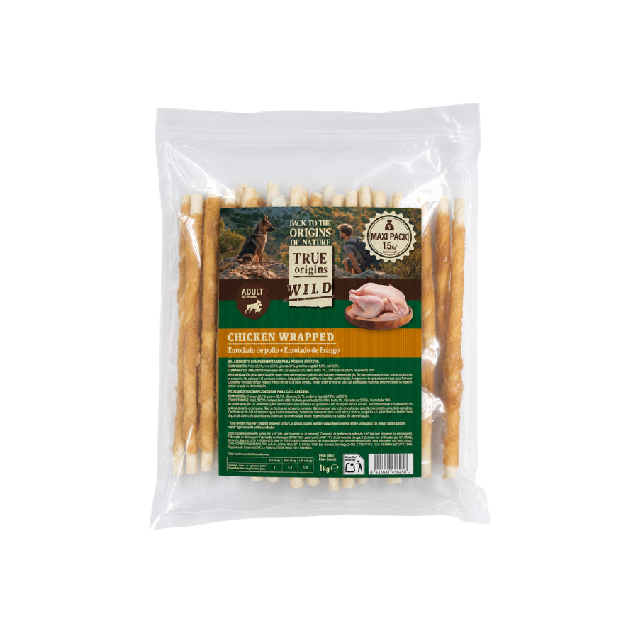 1.5 kg True Origins Wild Sticks de Pollo Enrollado Snack para perros, , large Imagen numero 1