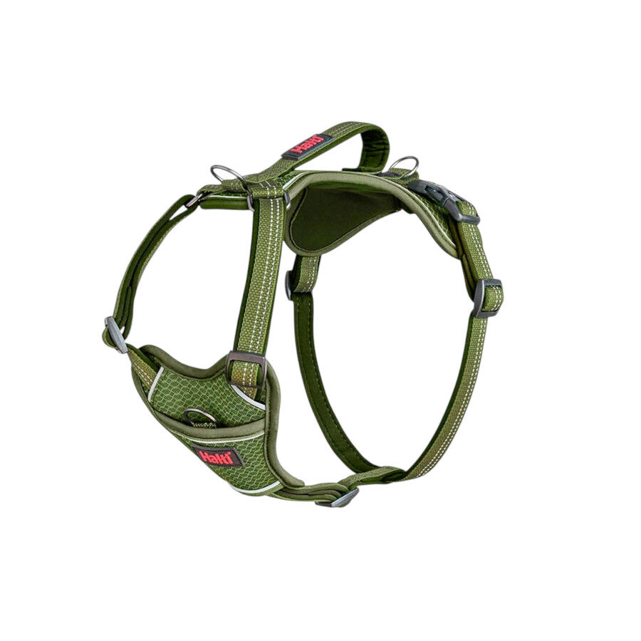 Halti arnés anatómico con asa verde para perros