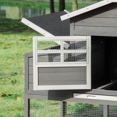 PawHut gallinero de madera con jaula exterior para 2 o 4 gallinas, , large Imagen numero 4