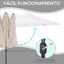 Outsunny Conjunto de Sombrilla Doble y 2 Tumbonas Plegables en Forma de S para Piscina Patio Jardín Terraza 4,55x2,65x2,38 m 165x61x63 cm Beige y Negro, , large indicador imagen numero 4