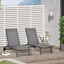 Outsunny Juego de 2 Tumbonas Reclinables de Jardín Sillas de Aluminio para Exteriores con Respaldo Ajustable de 5 Niveles y Ruedas para Playa Piscina 165x66x102 cm Gris Oscuro, , large indicador imagen numero 2