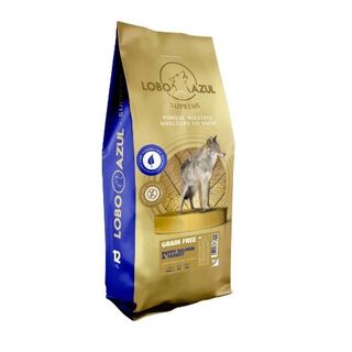 Lobo azul pienso grain free natural sabor salmón y pavo para cachorros