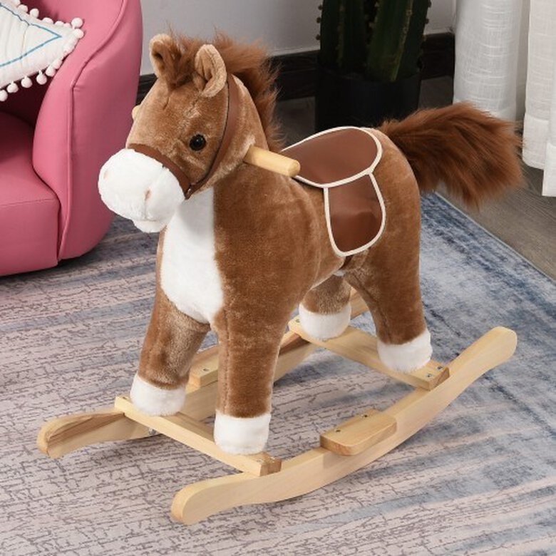 Juguete caballo cabalancín Homcom para niños color Marrón, , large image number null