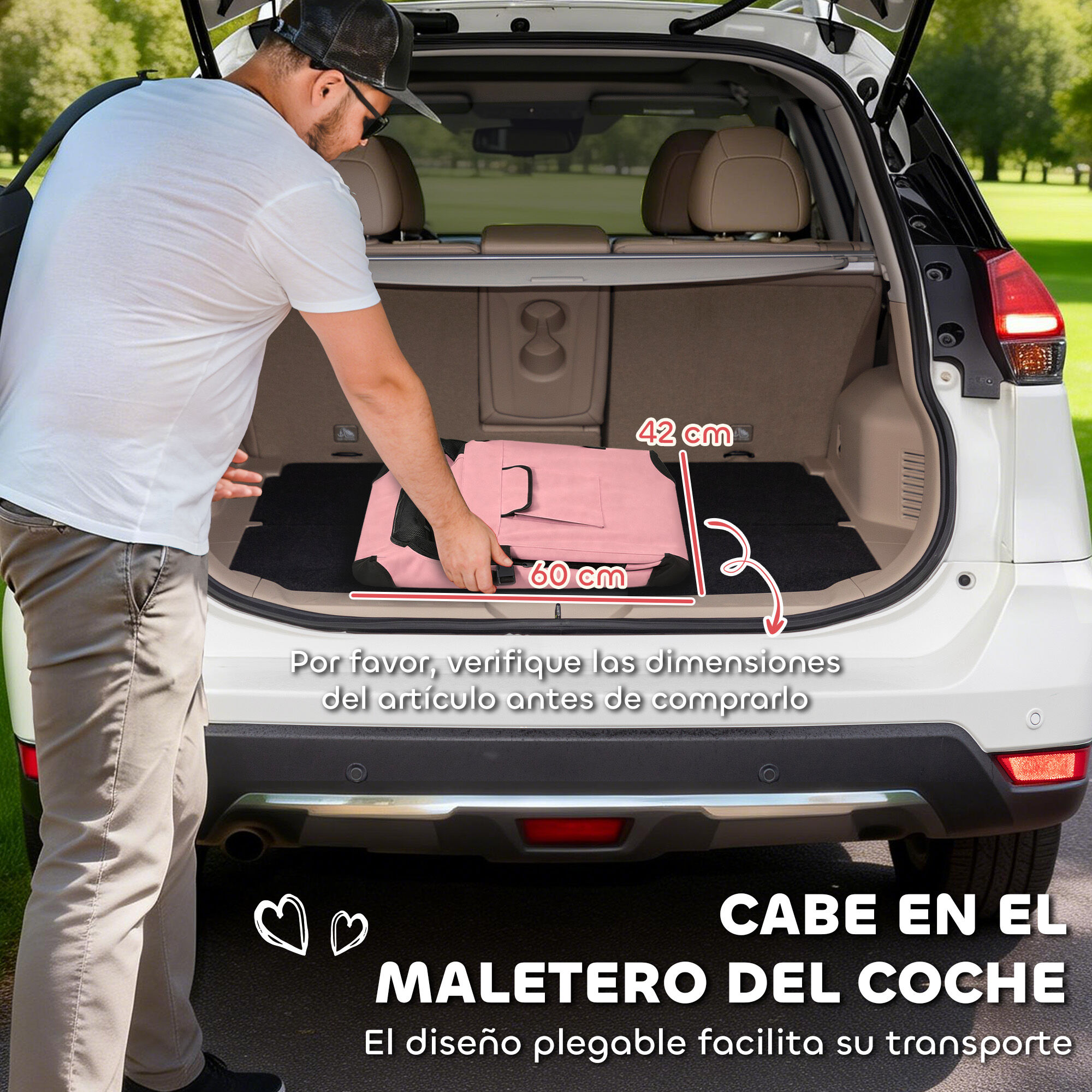 PawHut Transport&iacute;n para Mascotas Rosa, , large Imagen numero 5