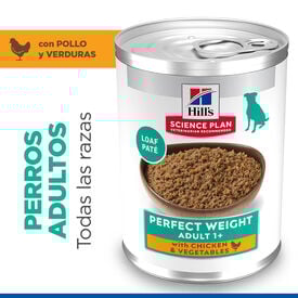 Hill's Adult Perfect Weight Pollo y Vegetales lata para perros