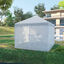 Outsunny 4 Paredes Laterales para Carpa 300x195 cm Mosquitera para Cenador con 6 Ventanas Enrollable Puerta con Cremallera y Bolsa de Transporte Blanco, , large indicador imagen numero 2