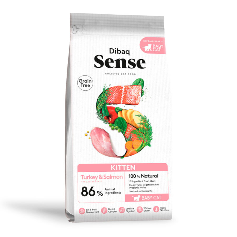 Dibaq Sense Grain Free Kitten Pavo y Salmón pienso para gatos