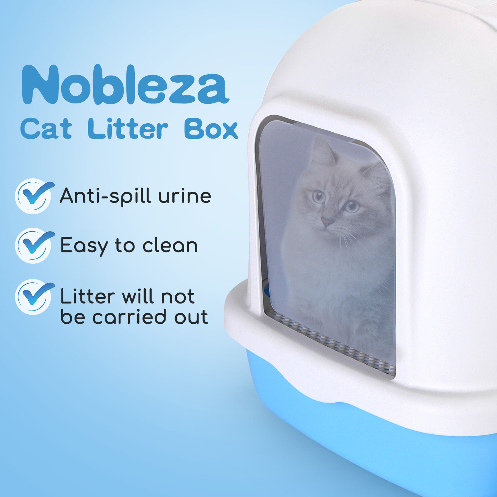 Nobleza Inodoro con abertura frontal y pala para gatos thumbnail