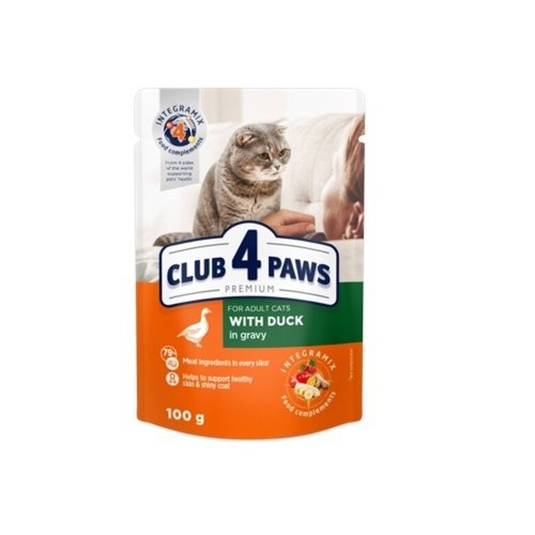 Club 4 paws pienso húmedo pato en salsa para gatos adultos, , large image number null