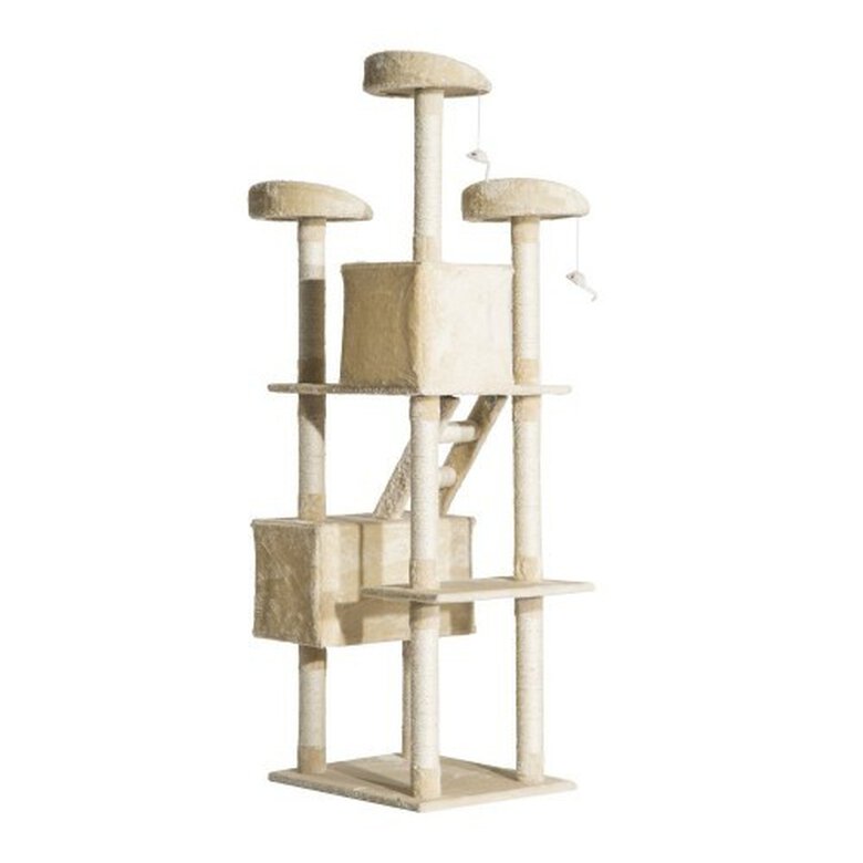 Rascador PawHut para gatos con árbol y poste color Beige, , large image number null