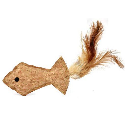 Nayeco pez para gatos de corcho con plumas Imagen numero 1