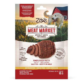 Snacks Zo&euml; Meat Market para perros - Paty de vacuno 95 grs