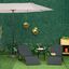Outsunny Conjunto de Sombrilla Doble y 2 Tumbonas Plegables en Forma de S para Piscina Patio Jardín Terraza 4,55x2,65x2,38 m 165x61x63 cm Beige y Negro, , large indicador imagen numero 2