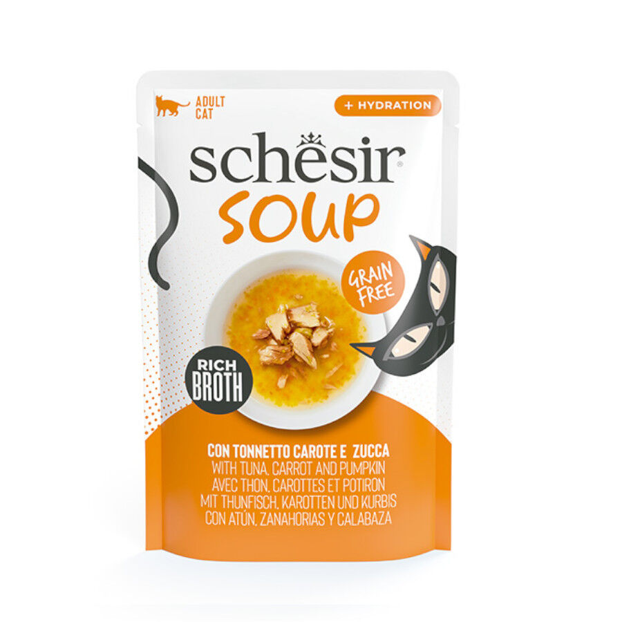 40 g Schesir At&uacute;n con Calabaza Grain Free en Sopa sobre para gatos, , large Imagen numero 1