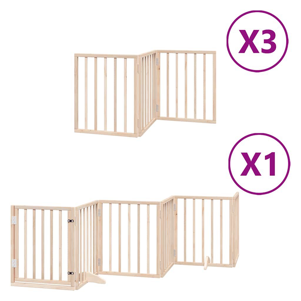 Vidaxl Puerta para Perros Plegable Paneles Puerta para Mascotas Madera de &Aacute;lamo, , large Imagen numero 6