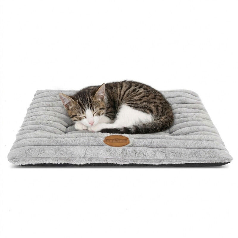 Nobleza Cama Cueva para Gatos y Perros Peque&ntilde;os (50 x 40 cm) - Coj&iacute;n de Peluche Suave y Lavable con Relleno Mullido de Alta Resistencia, Cama T&eacute;rmica Antideslizante para Sof&aacute;, Jaula o Suelo, Gris Talla S, , large Imagen numero 1