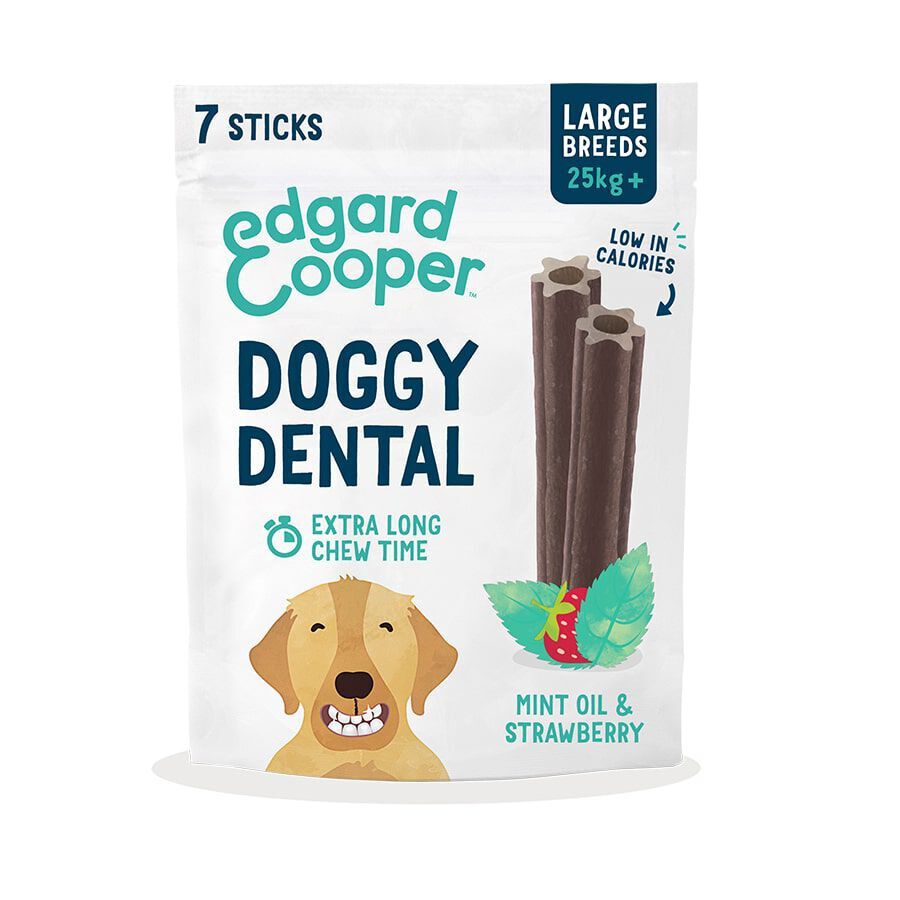 Edgard &amp; Cooper Barritas Dentales Fresa y Menta snack para perros grandes thumbnail
