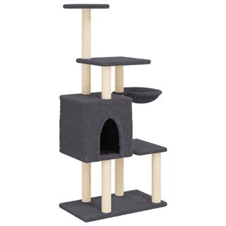 vidaXL Rascador con postes de sisal gris oscuro para Gatos 