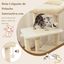 COSTWAY Árbol para Gatos de 4 Niveles, Torre para Gatos con Postes para Rascar, Plataforma Superior de Felpa, Condominio para Gatos, Área de Juegos para Gatitos, árbol de Actividad Interior (Beige), , large indicador imagen numero 4