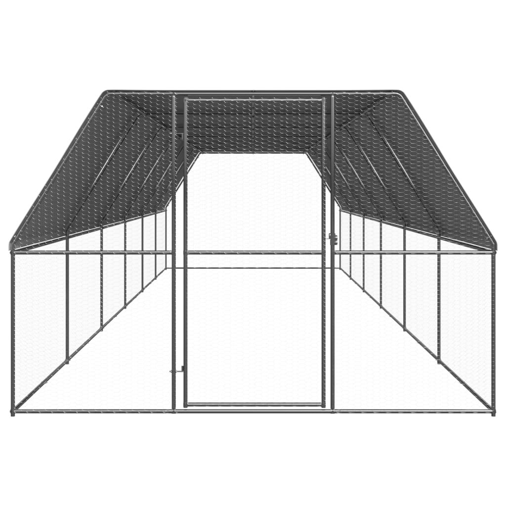 vidaXL Jaula gallinero de acero galvanizado 3x12x2 m, , large Imagen numero 2