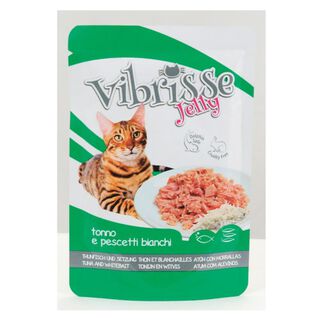 Vibrisse Jelly Atún y Pescado Blanco en gelatina sobre para gatos