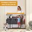 COSTWAY Barrera de Seguridad para Perros, 74-104 x 76 cm Barrera para Mascotas Extensible con Puerta Pequeño, Cierre Automático y Sistema de Doble Bloqueo, Puerta de Seguridad para Niños (Negro), , large indicador imagen numero 4