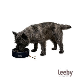 Leeby Comedero Antivoracidad de Cer&aacute;mica Azul para perros