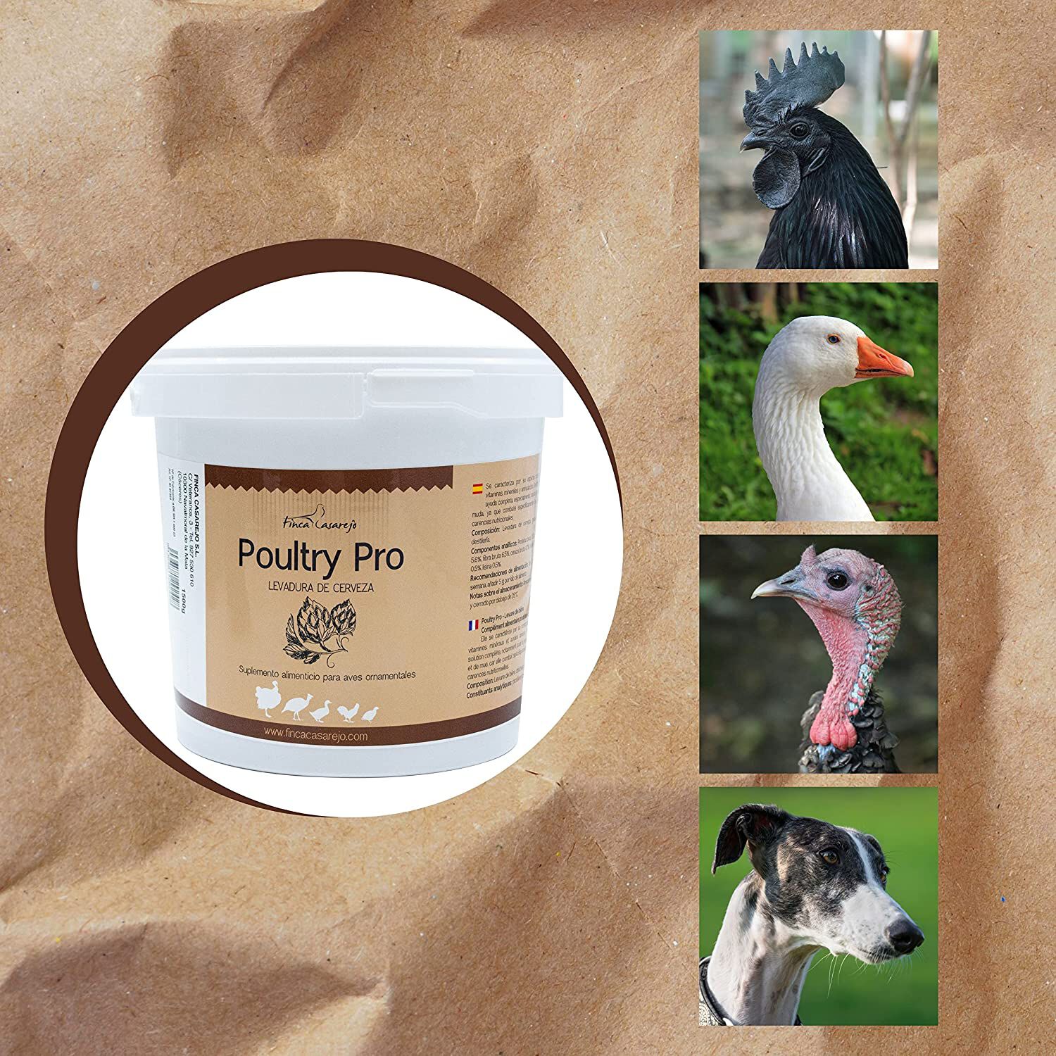 Levadura de Cerveza para Animales &ndash; Poultry Pro 1,5Kg &ndash; Fortalece el Plumaje en Aves y el Pelaje en Perros &ndash; Ayuda al Sistema Inmunitario, la Flora Intestinal, la Muda y la Cr&iacute;a, , large Imagen numero 4