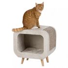 Cama con forma de taburete rectangular para gatos color Gris, , large image number null