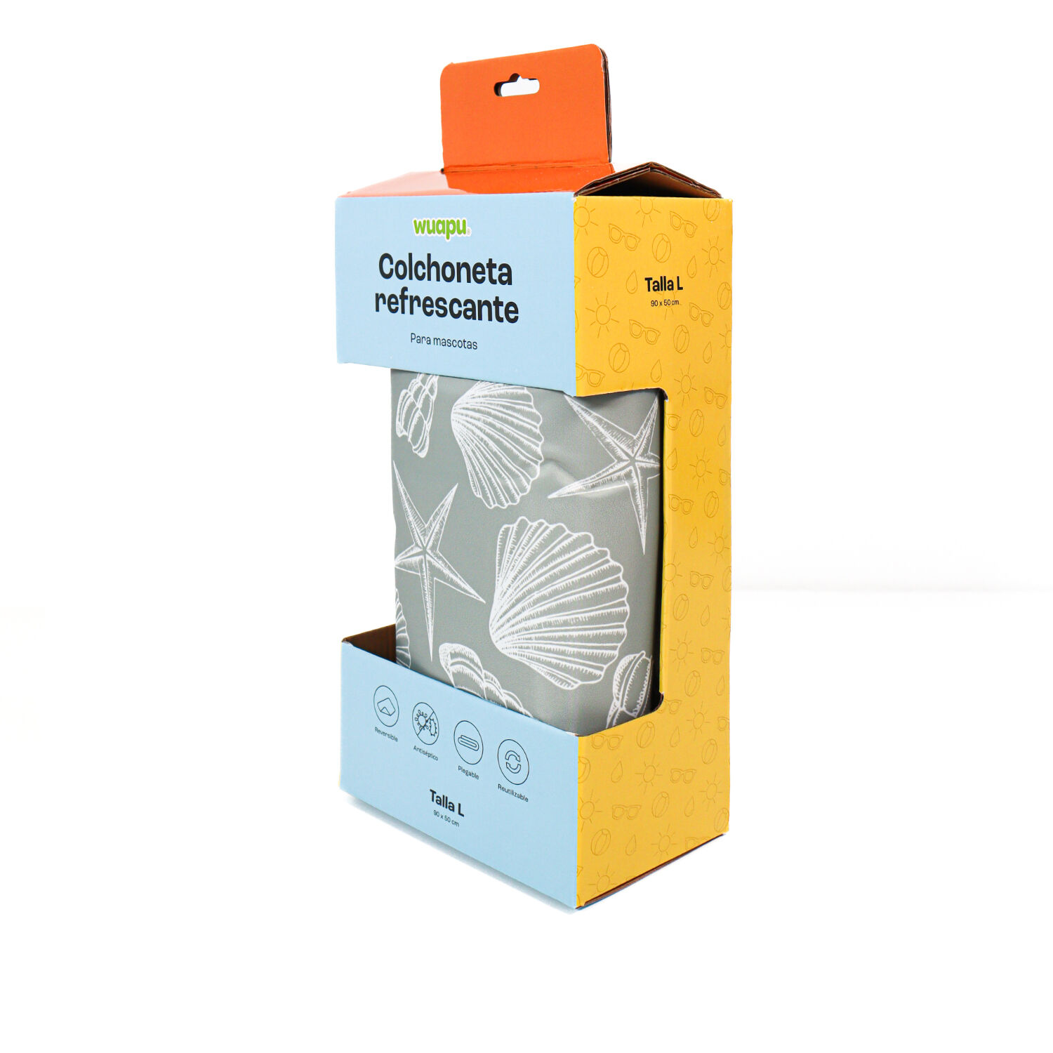 Colchoneta de gel refrescante estampado gris CARIBE WUAPU, , large Imagen numero 5