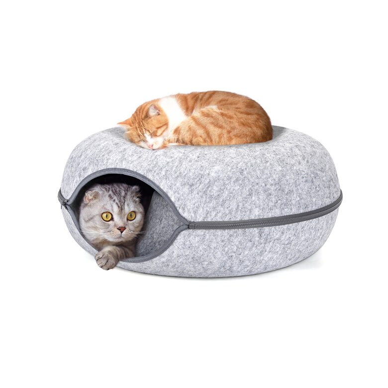 Nobleza Túnel para Gatos de Fieltro, Cama para gatos Extraíble con Cremallera, Casa para Gatos Interior.