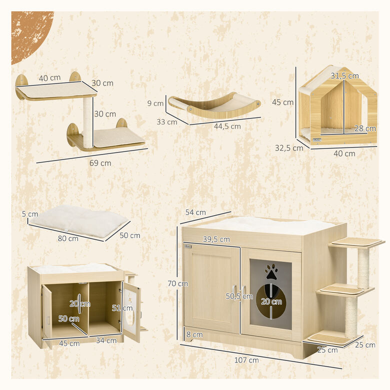 PawHut Conjunto para Mascotas Roble thumbnail