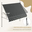 Outsunny Toldo Manual Retráctil 300x120x210-300 cm Toldo para Balcón con Manivela Altura Ajustable Impermeable y Anti-UV para Jardín Terraza Ventanas Gris Oscuro, , large indicador imagen numero 5