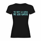 Camiseta mujer "Yo soy la loca de los gatos" color Negro, , large image number null