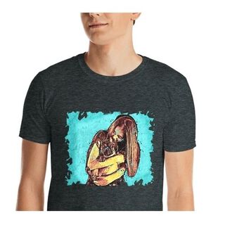 Macochula camiseta hombre graffiti personalizada con tu mascota gris oscuro