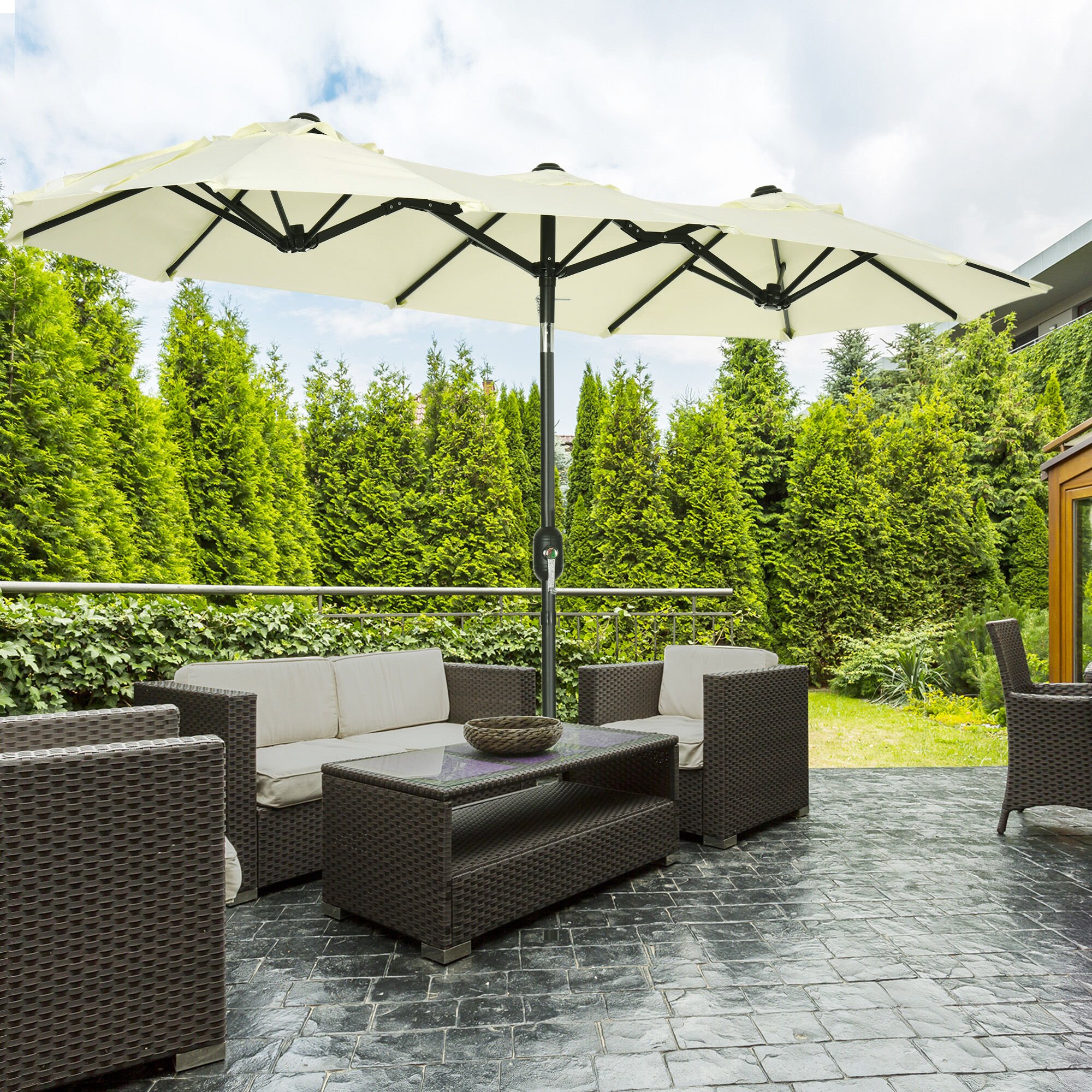 Outsunny Sombrilla Doble 285x147x227 cm thumbnail