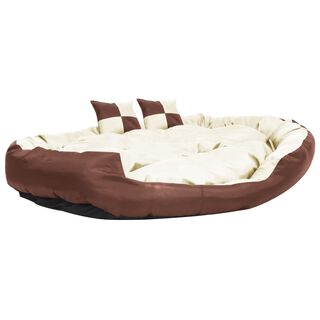 VidaXL Cama reversible Marrón y Crema para perros