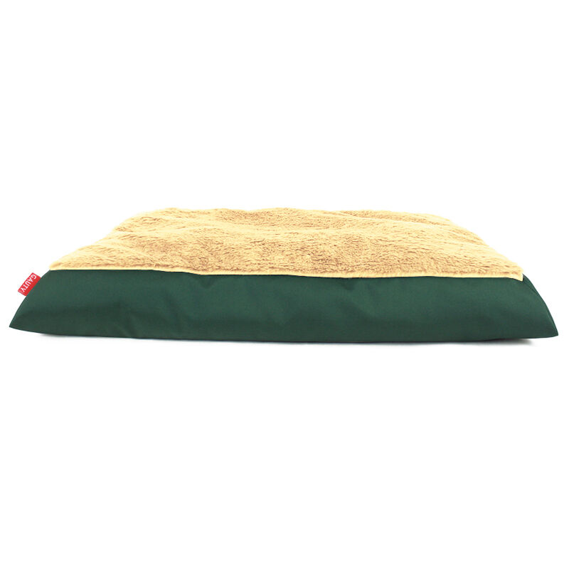 Gauty Cama Redonda para Perros y Gatos  Tela Impermeable y pelo - Verde y beige, , large Imagen numero 1