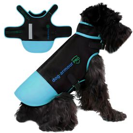 DOG ARMOUR PRO CHALECO DE PROTECCIÓN ANTI MORDIDA PARA PERROS AZUL - IMPERMEABLE - REFLECTANTE
