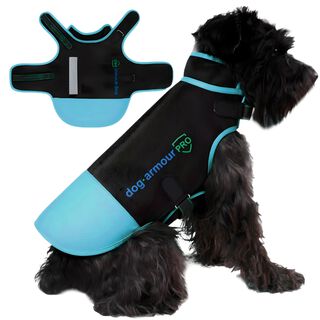 DOG ARMOUR PRO CHALECO DE PROTECCIÓN ANTI MORDIDA PARA PERROS AZUL - IMPERMEABLE - REFLECTANTE